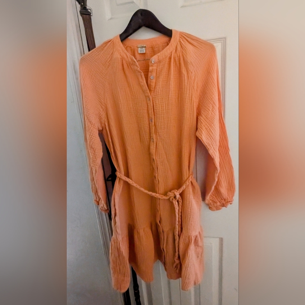Magaschoni Peach Button-Up Dress